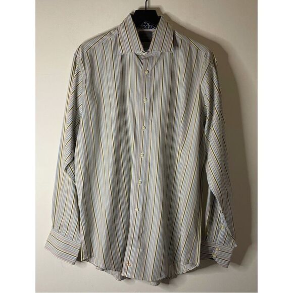 Thomas Dean Striped Button Down Shirt Size XL - Picture 1 of 8